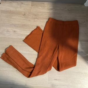 Orange Ribbed Pants